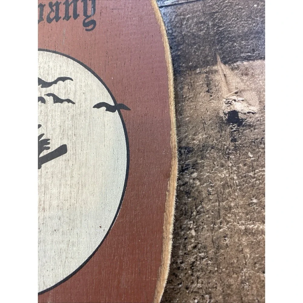 Sign Wall Decor Wood Halloween wicked witch tricks and treats bat Cat Moon‎
